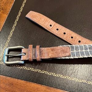 Torino brand brown and green natural cork men’s belt. Size 48